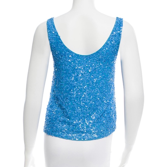 Alice + Olivia Blue Sequin Tank Top - Size XS - Picture 4 of 7